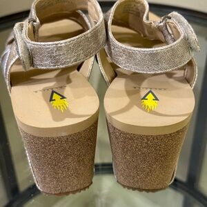 Volatile Shimmering Gold Platform Sandals